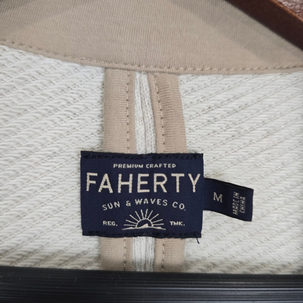 Faherty Women's Oatmeal Organic Cotton inlet Knit Blazer Sz M WOS2313 - Picture 4 of 12